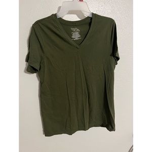 Women's Green Size M V-Neck T-Shirt